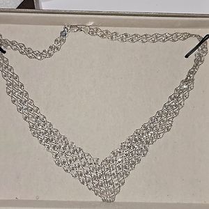 Sterling silver shiny cut net chain necklace! It's GORGEOUS! beautiful bling